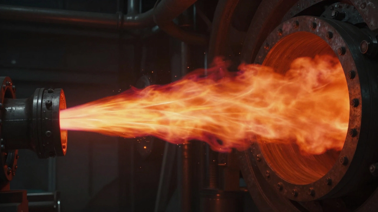 Conceptual visualization of exhaust gas velocity in 4-inch versus 5-inch pipes.