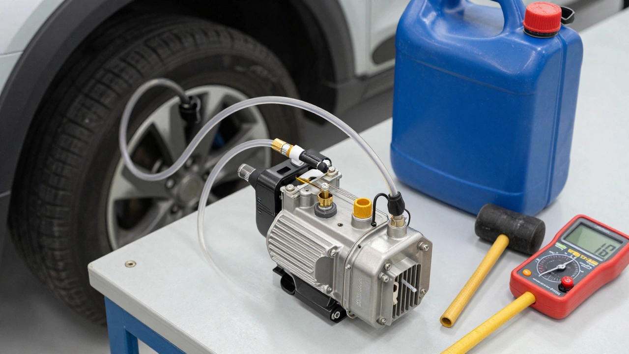Portable fuel pump setup for emergency car start