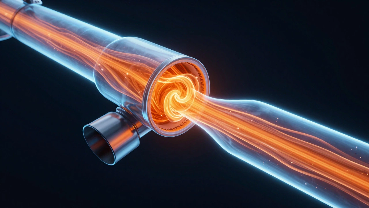 3D visualization of exhaust gas flow and back pressure concepts