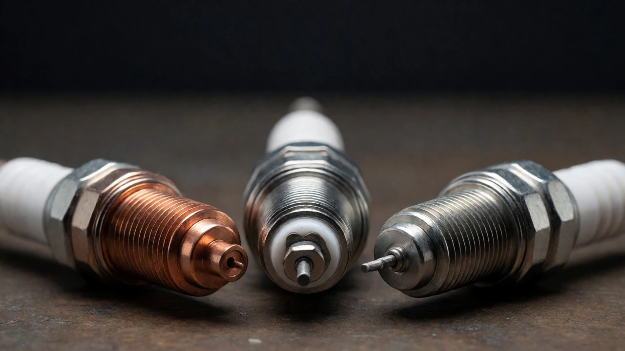 Comparison of copper, platinum, and iridium spark plugs